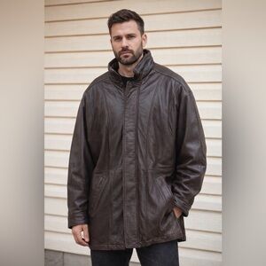 Pella Studio Wilson’s Leather Ultra Insulated Brown Car Jacket, Size Large